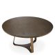 Mese dining - Masa Rotunda LUX din Aluminiu, Furnir de Stejar, Cambronne 152cm
