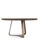 Mese dining - Masa Rotunda LUX din Aluminiu, Furnir de Stejar, Cambronne 152cm