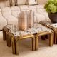 Masute Living - Masuta Cafea LUX cu Blat din Marmura, Sunwood