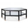 Masuta de Cafea Design LUX, Lemn, Negru, Sticla, Cornelius