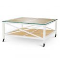 Masuta de cafea LUX, Lemn, Rattan, Bahamas alb