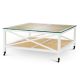 Masute Living - Masuta de cafea LUX, Lemn, Rattan, Bahamas alb