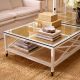Masute Living - Masuta de cafea LUX, Lemn, Rattan, Bahamas alb