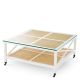 Masute Living - Masuta de cafea LUX, Lemn, Rattan, Bahamas alb
