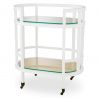 Gheridon LUX, Lemn, Rattan, Bahamas alb