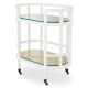 Masute Living - Gheridon LUX, Lemn, Rattan, Bahamas alb