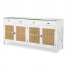 Comoda LUX, Lemn, Rattan, Bahamas alb