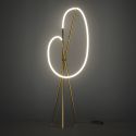Lampadar, Lampa de Podea LED, Alama Satinata, Crochet