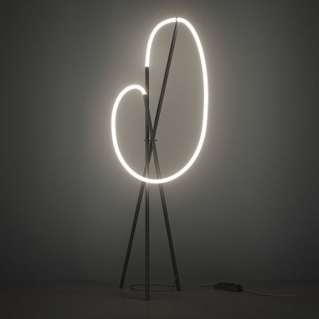 Lampadare - Lampadar, Lampa de Podea LED, Negru, Crochet