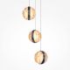 Pendule, Lustre suspendate - Lustra cu 3 pendule LED, Sticla, Multicolor, Misterio