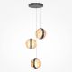 Pendule, Lustre suspendate - Lustra cu 3 pendule LED, Sticla, Multicolor, Misterio