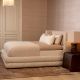 Paturi - Pat dublu tapitat design elegant LUX Francisco, Creststone bej
