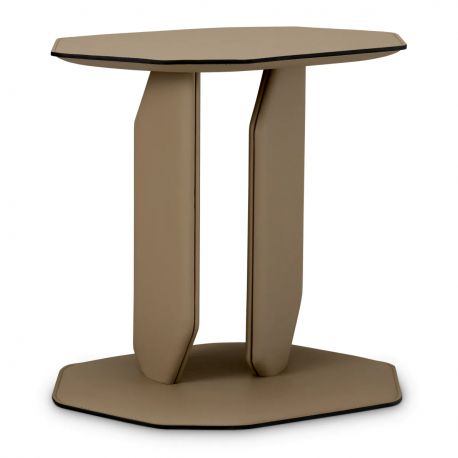 Masute Living - Masuta laterala design LUX, Piele Sintetica, Maro, Maurizio