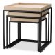 Masute Living - Set 3 masute, Piele Sintetica, Maro Deschis, Leonard