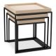 Masute Living - Set 3 masute, Piele Sintetica, Maro Deschis, Leonard