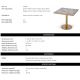 Mese dining - Masa Bistro design LUX Colton 80x80cm