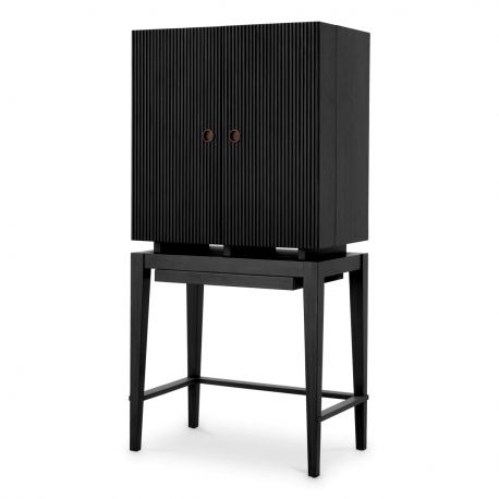 Dulapuri - Bufet, Bar design LUX, Furnir de stejar gri carbune, Dimitrios