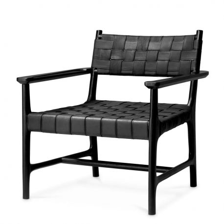 Fotolii - Fotoliu design LUX, Piele clasica neagra, Lemn, Tiberio