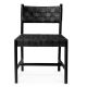 Scaune - Scaun design LUX, Piele clasica neagra, Lemn, Tiberio