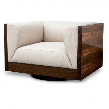 Fotolii - Fotoliu pivotant design LUX, Furnir de eucalipt lucios, Sebastian