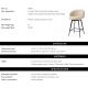Scaune Bar - Scaun de bar design elegant LUX Camerota, Scalea sand