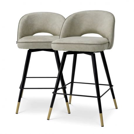 Scaune Bar - Set de 2 scaune bar design LUX Cliff, Mayer silver