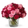 Buchet artificial LUX din 72 de trandafiri roz si rosii, Roses