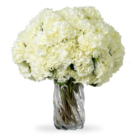 Aranjamente florale LUX - Buchet artificial LUX din 48 de hortensii albe, Hydrangeas