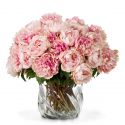Buchet artificial LUX din 48 de bujori roz, Peonies