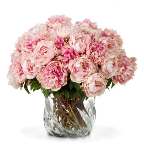 Aranjamente florale LUX - Buchet artificial LUX din 48 de bujori roz, Peonies
