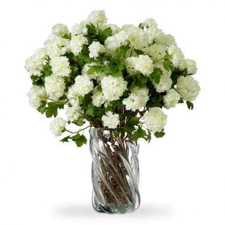 Aranjamente florale LUX - Buchet artificial LUX din 36 fire Hortensii albe, Hydrangeas snowball