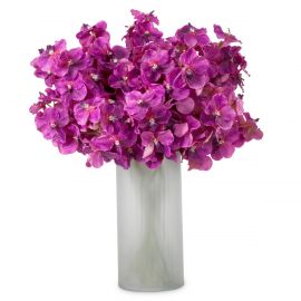 Aranjamente florale LUX - Buchet artificial LUX din 24 fire orhidee fuchsia, Vanda Orchids