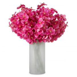 Aranjamente florale LUX - Buchet artificial LUX din 24 fire orhidee roz, Vanda Orchids