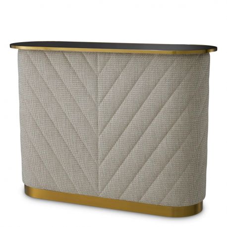 Mese Bar - Bar LUX, Sticla Neagra, Tesatura Forrester off-white, Matthew