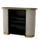 Mese Bar - Bar LUX, Sticla Neagra, Tesatura Forrester off-white, Matthew