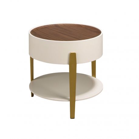 Masute Living - Masuta auxiliara design LUX Walnut-Bej