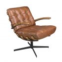 Fotoliu pivotant design LUX Dark Brown Leather