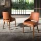Scaune - Scaun design LUX, Nuc, Piele sintetica, Brown