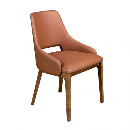 Scaune - Scaun design LUX, Nuc, Piele sintetica, Brown
