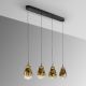 Pendule, Lustre suspendate - Lustra cu 4 pendule LED design modern Aledis negru/ auriu