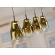 Pendule, Lustre suspendate - Lustra cu 4 pendule LED design modern Aledis negru/ auriu