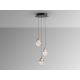 Pendule, Lustre suspendate - Lustra cu 3 pendule LED design modern Corina negru/ cupru