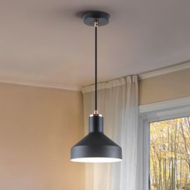 Pendule, Lustre suspendate - Lustra/Pendul din metal design moderm Irias negru/cupru
