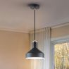Lustra/Pendul din metal design moderm Irias negru/cupru