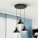 Lustra suspendata din metal design moderm Irias 3L negru/cupru