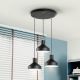 Pendule, Lustre suspendate - Lustra suspendata din metal design moderm Irias 3L negru/cupru