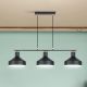 Lustra suspendata din metal design moderm Irias 3L negru/cupru