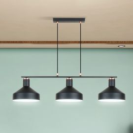 Pendule, Lustre suspendate - Lustra suspendata din metal design moderm Irias 3L negru/cupru