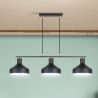 Lustra suspendata din metal design moderm Irias 3L negru/cupru