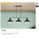 Pendule, Lustre suspendate - Lustra suspendata din metal design moderm Irias 3L negru/cupru